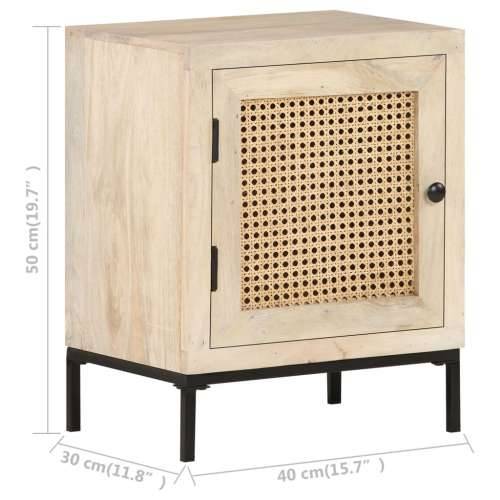 Noćni ormarić 40x30x50 cm masivno drvo manga i prirodna trska Cijena