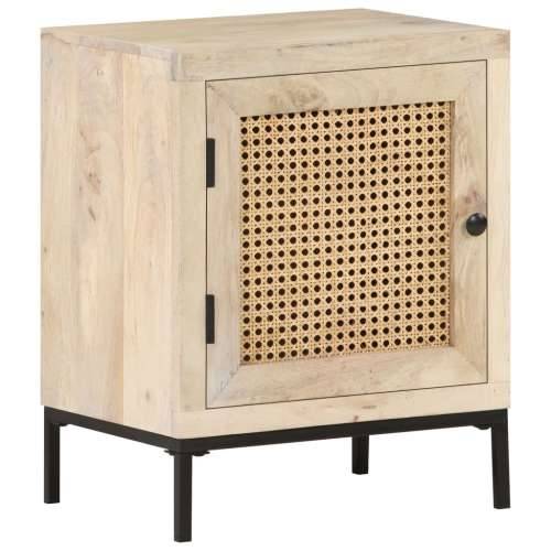 Noćni ormarić 40x30x50 cm masivno drvo manga i prirodna trska Cijena