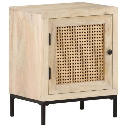 Noćni ormarić 40x30x50 cm masivno drvo manga i prirodna trska Cijena