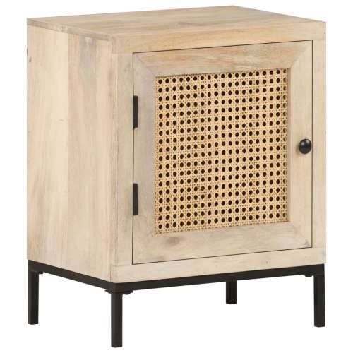 Noćni ormarić 40x30x50 cm masivno drvo manga i prirodna trska Cijena