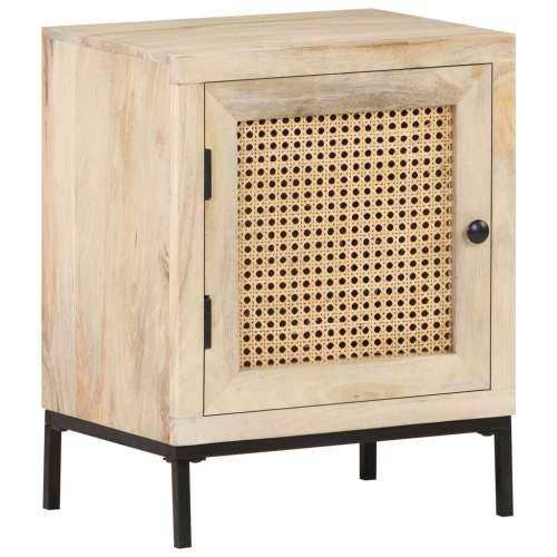 Noćni ormarić 40x30x50 cm masivno drvo manga i prirodna trska Cijena