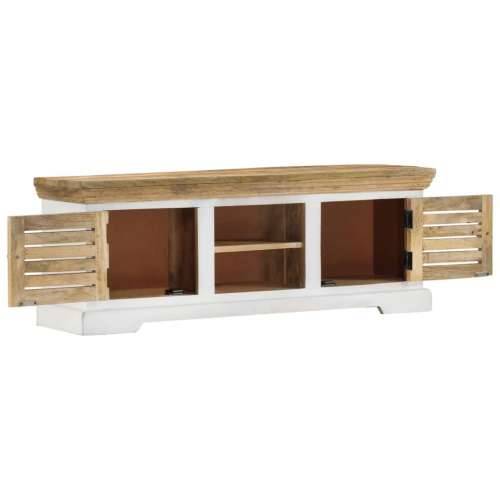 TV ormarić 110 x 30 x 40 cm od masivnog drva manga - Smeđa i bijela 110 x 30 x 40 cm 1 Cijena