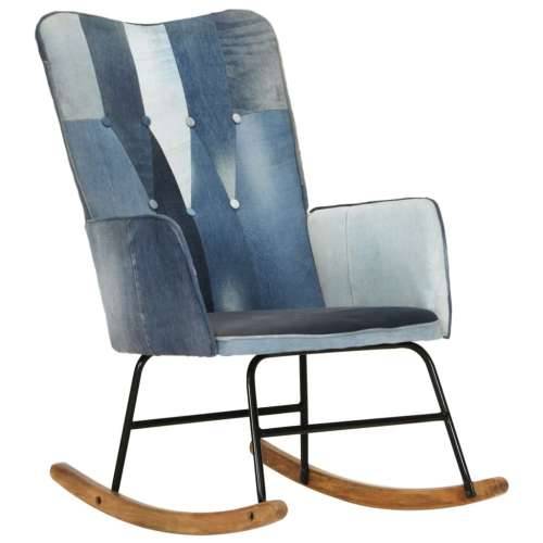 Stolica za ljuljanje od plavog trapera s patchworkom Cijena