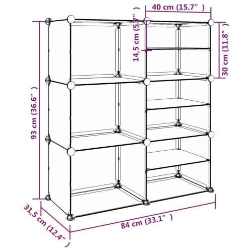 Stalak za cipele prozirni 84 x 31,5 x 93 cm PP - Transparentan 84 x 31.5 x 93 cm 1 Cijena