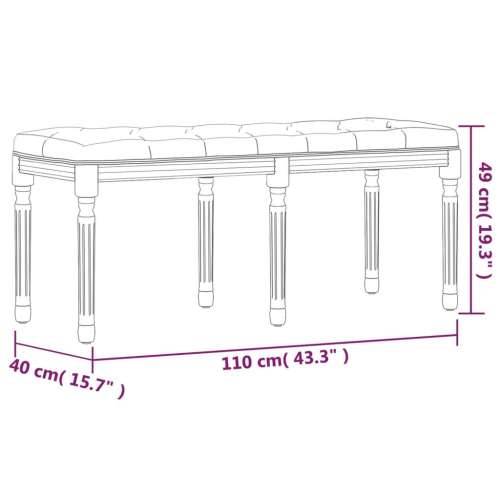 Klupa tamnosiva 110x40x49 cm od tkanine - Siva 110 x 40 x 49 cm Cijena