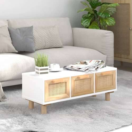 Stolić za kavu bijeli 80x40x30 cm konstruirano drvo i borovina - Bijela 1 Cijena