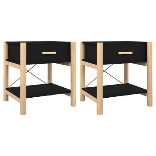 Noćni ormarići 2 kom crni 42 x 38 x 45 cm od konstruiranog drva - Crna 2 Cijena