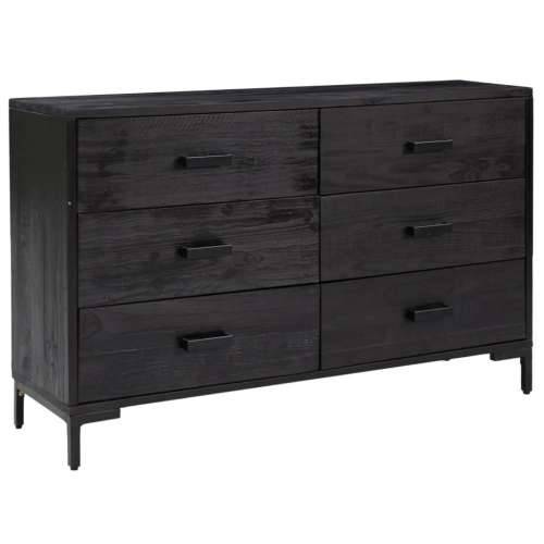Komoda crna 110 x 35 x 70 cm od masivne borovine - Crna 1 Cijena