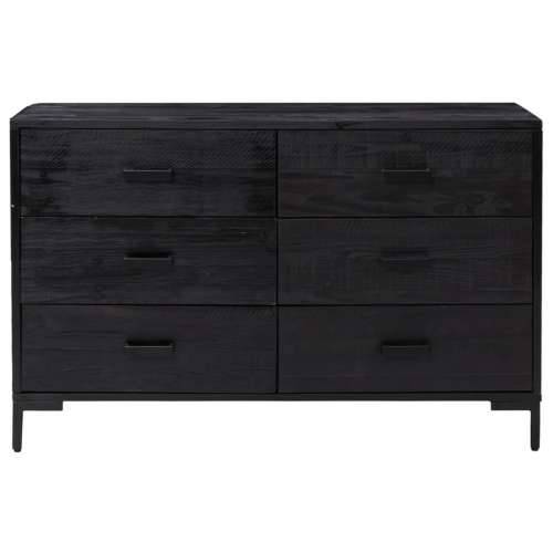 Komoda crna 110 x 35 x 70 cm od masivne borovine - Crna 1 Cijena