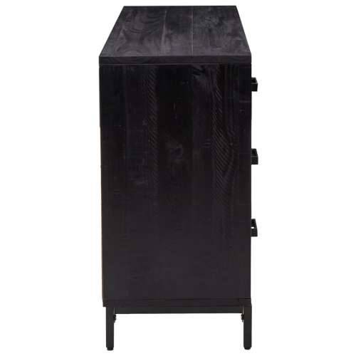 Komoda crna 110 x 35 x 70 cm od masivne borovine - Crna 1 Cijena