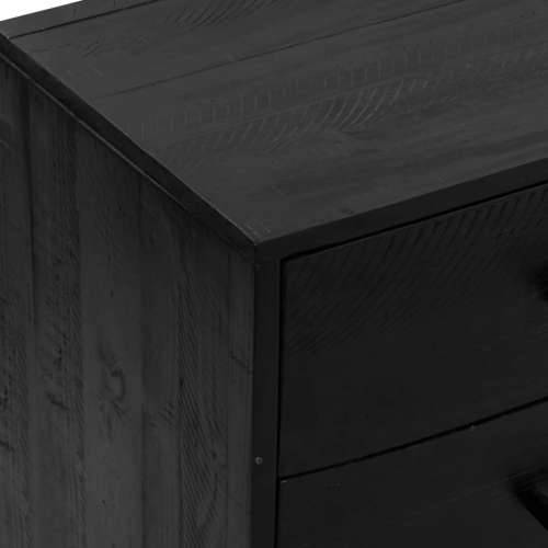 Komoda crna 110 x 35 x 70 cm od masivne borovine - Crna 1 Cijena
