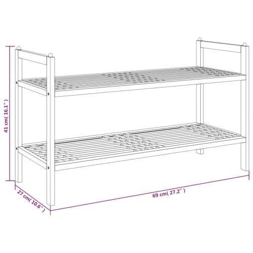 Stalak za cipele 69 x 27 x 41 cm od masivnog drva oraha - 1 Cijena