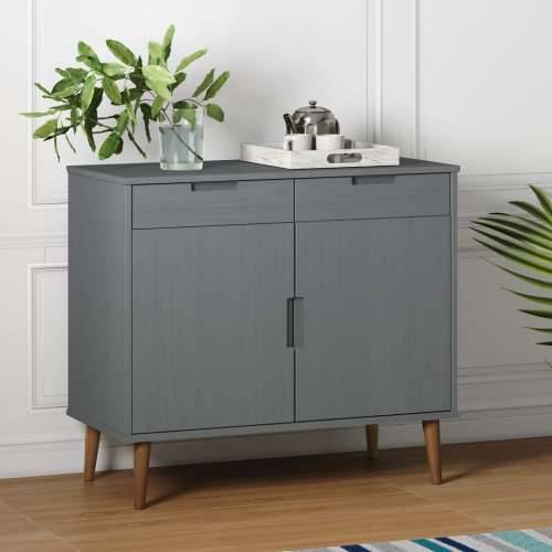 Komoda MOLDE siva 90 x 40 x 80 cm od masivne borovine - Siva 1 Cijena