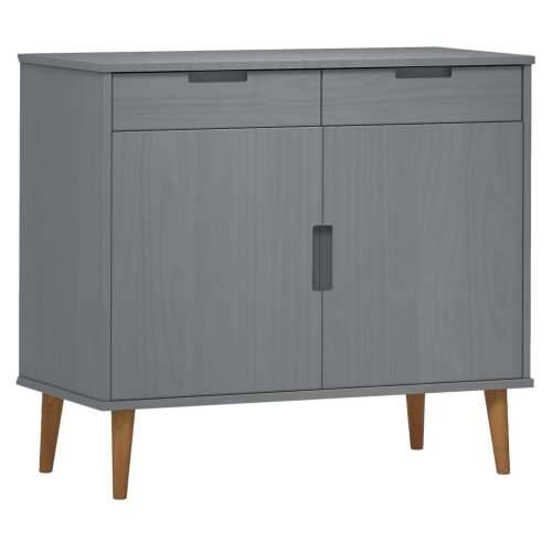 Komoda MOLDE siva 90 x 40 x 80 cm od masivne borovine - Siva 1 Cijena