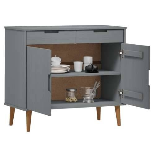 Komoda MOLDE siva 90 x 40 x 80 cm od masivne borovine - Siva 1 Cijena
