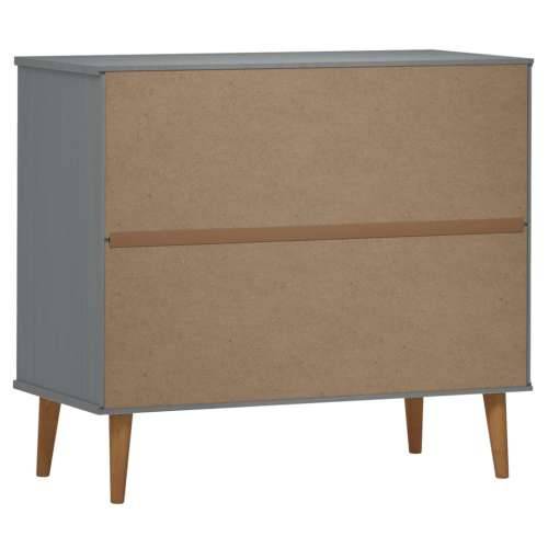 Komoda MOLDE siva 90 x 40 x 80 cm od masivne borovine - Siva 1 Cijena