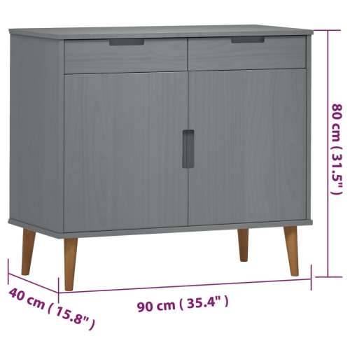Komoda MOLDE siva 90 x 40 x 80 cm od masivne borovine - Siva 1 Cijena