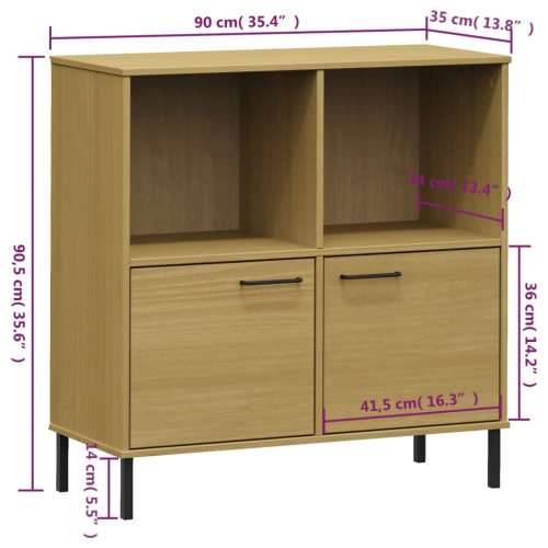 Regal za knjige smeđi 90 x 35 x 90,5 cm od masivnog drva OSLO - Smeđa 1 Cijena