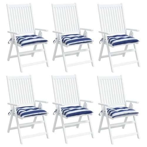 Jastuci za stolice 6 kom plavo-bijele pruge 50x50x7 cm tkanina Cijena