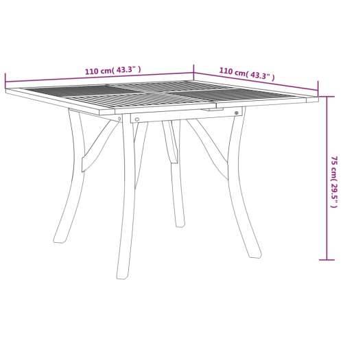 Vrtni stol 110 x 110 x 75 cm od masivnog bagremovog drva - 110 x 110 x 75 cm 1 Četvrtasto Cijena