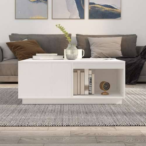 Stolić za kavu bijeli 100 x 101 x 40,5 cm od masivne borovine - Bijela 100 x 101 x 40.5 cm 1 Cijena