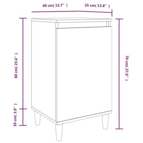 Noćni ormarić sjajni bijeli 40x35x70 cm od konstruiranog drva - Visoko sjajno bijela 1 Cijena