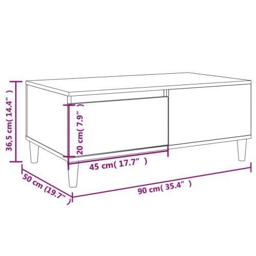 Stolić za kavu boja hrasta 90x50x36,5 cm konstruirano drvo - Dimljeni hrast 1 Cijena