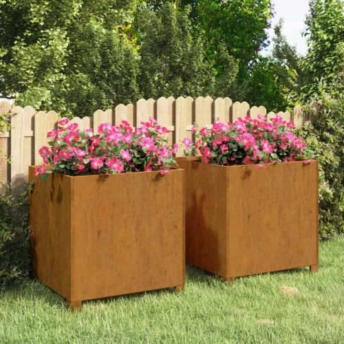 Sadilice s nogama 2 kom boja hrđe 49x47x50 cm od čelika COR-TEN - 49 x 47 x 50 cm 2 Cijena