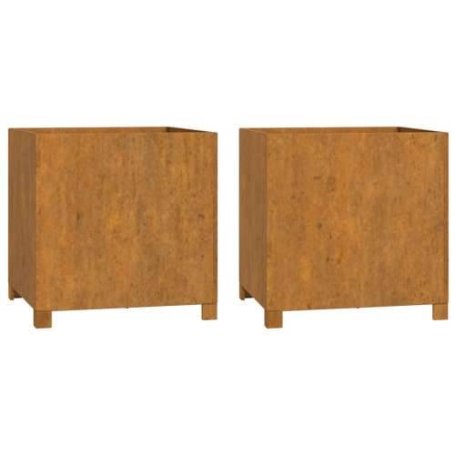 Sadilice s nogama 2 kom boja hrđe 49x47x50 cm od čelika COR-TEN - 49 x 47 x 50 cm 2 Cijena