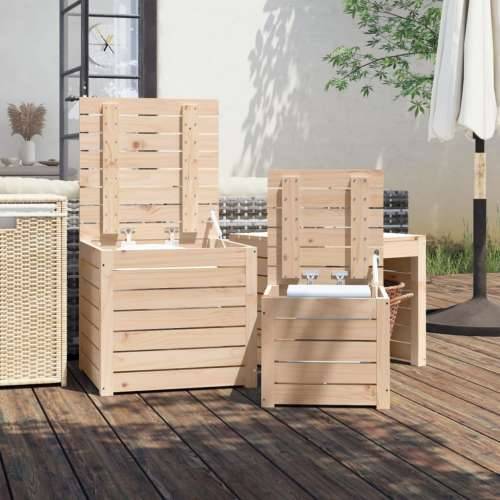 3-dijelni set vrtnih kutija od masivne borovine - Prirodna 50.5 x 50.5 x 46.5 cm Cijena