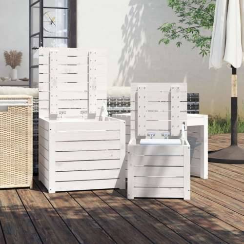 3-dijelni set vrtnih kutija bijeli od masivne borovine - Bijela 50.5 x 50.5 x 46.5 cm Cijena