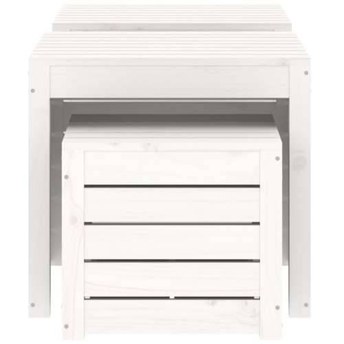 3-dijelni set vrtnih kutija bijeli od masivne borovine - Bijela 50.5 x 50.5 x 46.5 cm Cijena