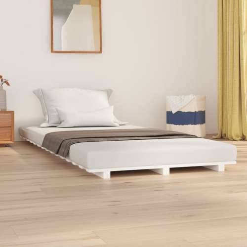 Okvir za krevet bijeli 90 x 200 cm od masivne borovine - Bijela 90 x 200 cm Cijena