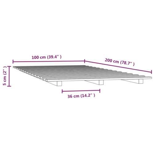 Okvir za krevet 100 x 200 cm od masivne borovine - Prirodna 100 x 200 cm Cijena
