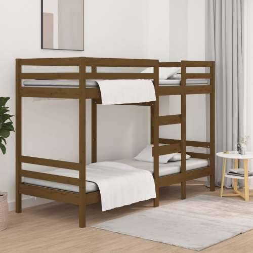 Krevet na kat smeđa boja meda 75 x 190 cm od masivne borovine Cijena