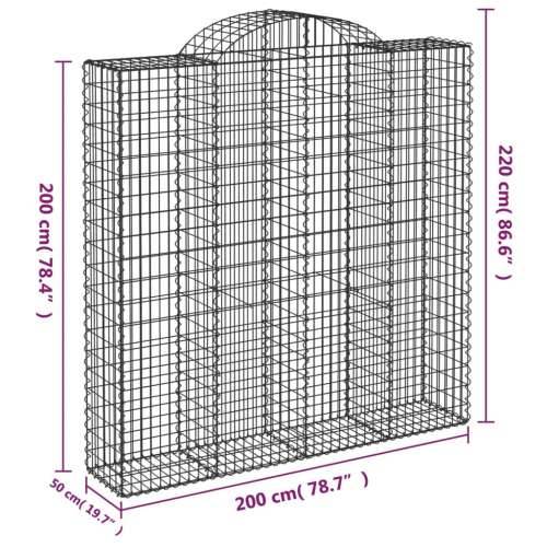 Gabion - Gabion ograde - Gabionska košara s lukom 200x50x200/220 cm pocinčano željezo - 200 x 50 x 200/220 cm 1 Cijena