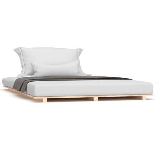 Okvir za krevet 135 x 190 cm od masivne borovine - Prirodna 135 x 190 cm Cijena