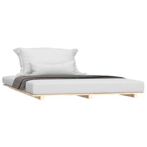 Okvir za krevet 135 x 190 cm od masivne borovine - Prirodna 135 x 190 cm Cijena
