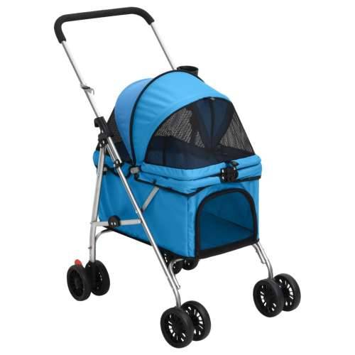 Sklopiva kolica za pse plava 76 x 50 x 100 cm od tkanine oxford - Plava Cijena