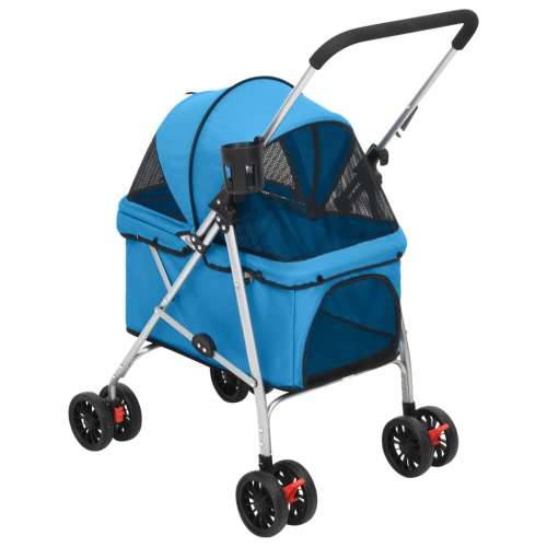 Sklopiva kolica za pse plava 76 x 50 x 100 cm od tkanine oxford - Plava Cijena