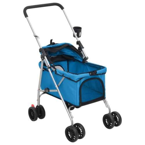 Sklopiva kolica za pse plava 76 x 50 x 100 cm od tkanine oxford - Plava Cijena