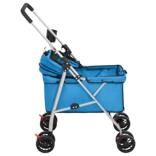 Sklopiva kolica za pse plava 76 x 50 x 100 cm od tkanine oxford - Plava Cijena