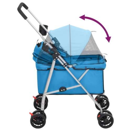 Sklopiva kolica za pse plava 76 x 50 x 100 cm od tkanine oxford - Plava Cijena