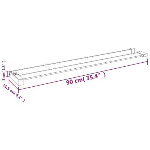 Polica za stijenku tuš-kabine crna 90 cm aluminijska - Crna 90 cm Cijena