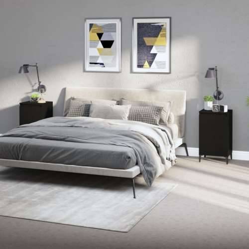 Noćni ormarići 2 kom crni 40 x 35 x 70 cm konstruirano drvo - Crna 2 Cijena