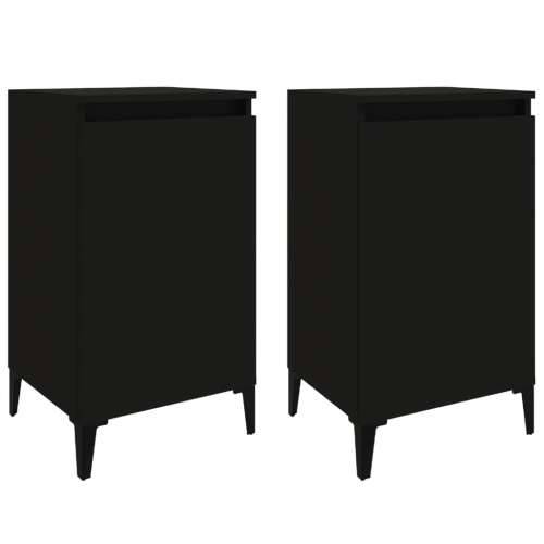 Noćni ormarići 2 kom crni 40 x 35 x 70 cm konstruirano drvo - Crna 2 Cijena