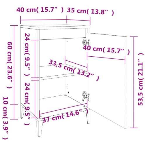 Noćni ormarići 2 kom crni 40 x 35 x 70 cm konstruirano drvo - Crna 2 Cijena