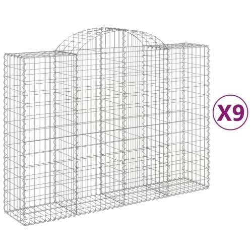 Lučne gabionske košare 9 kom 200x50x140/160cm pocinčano željezo - 200 x 50 x 140/160 cm 9 Cijena