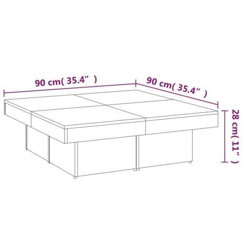 Stolić za kavu boja hrasta 90x90x28 cm od konstruiranog drva - Dimljeni hrast 1 Cijena