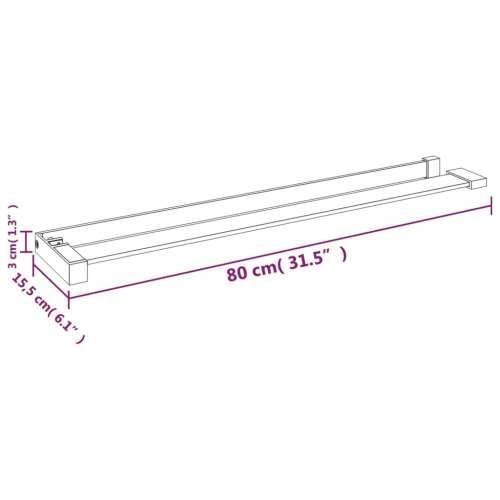 Polica za zid tuš-kabine crna 80 cm aluminijska - Crna 80 cm Cijena